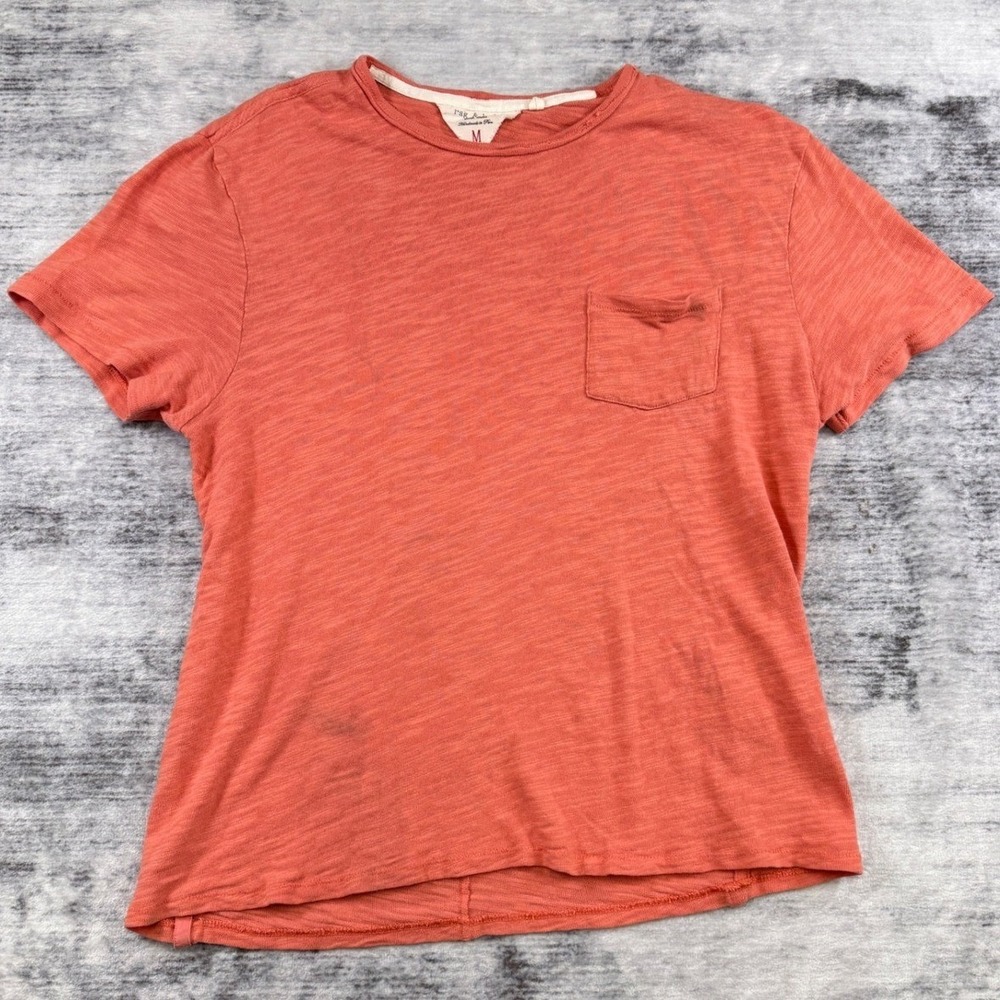 Rag & Bone Womens Pocket Tee Coral Short Sleeve Size M Flaw See Photo